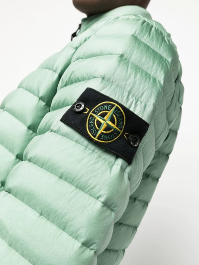 Shop Stone Island Compass-patch Puffer Jacket In Green