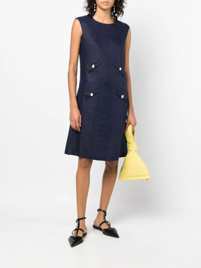 Pre-owned A.n.g.e.l.o. Vintage Cult 1960s Sleeveless Shift Dress In Blue