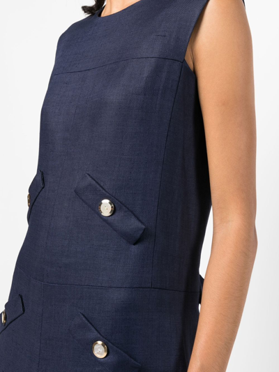 Pre-owned A.n.g.e.l.o. Vintage Cult 1960s Sleeveless Shift Dress In Blue