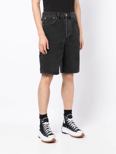 Shop Kenzo Logo-patch Denim Shorts In Black