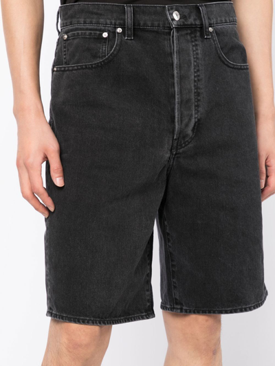 Shop Kenzo Logo-patch Denim Shorts In Black