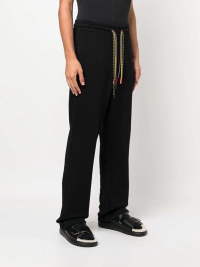 Shop Ambush Wide-leg Organic-cotton Track Pants In Black