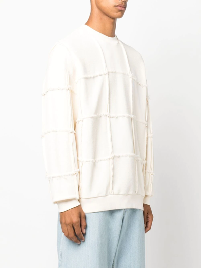 Marcelo Burlon County Of Milan Seam-detailing Crew Neck Jumper In Neutrals