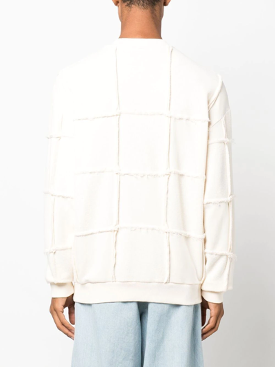 Marcelo Burlon County Of Milan Seam-detailing Crew Neck Jumper In Neutrals