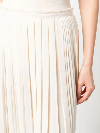 Pre-owned Hermes 2010s  Asymmetric Pleated Skirt In White