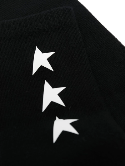 Shop Golden Goose Ribbed Star-print Socks In Black