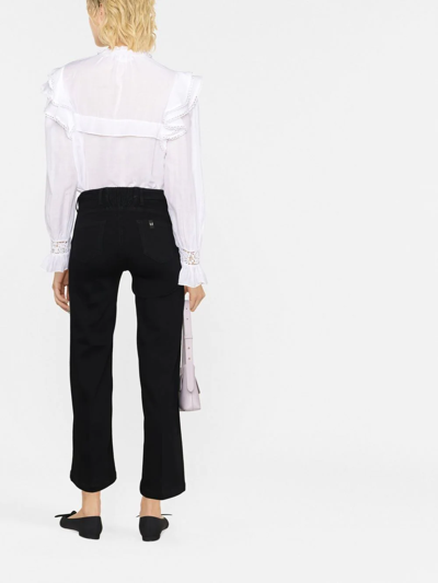 Shop Liu •jo Cropped Straight-leg Jeans In Black