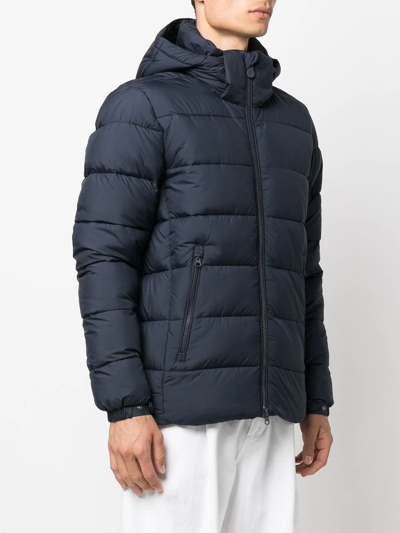 Shop Save The Duck Zip-up Padded Jacket In Blue