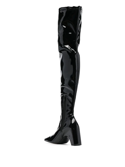 Coperni Patent Thigh-high Boots In Black