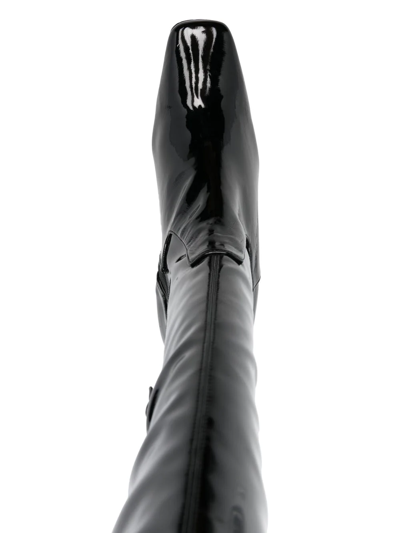 Shop Coperni Patent Thigh-high Boots In Black