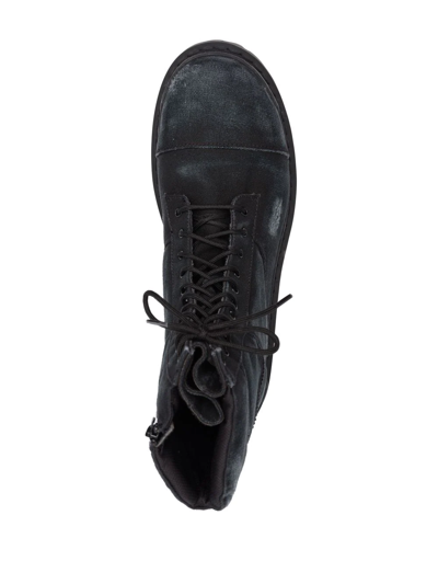 Balenciaga Worn-effect Combat Boots In Black