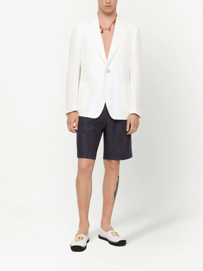 Dolce & Gabbana Notched-collar Single-breasted Blazer In White