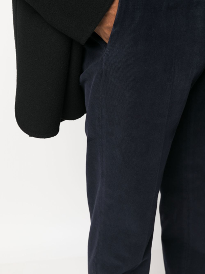 Incotex Cotton Straight-leg Trousers In Blue