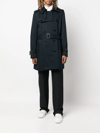 Viktor & Rolf Double-breasted Belted Trench Coat In Blue