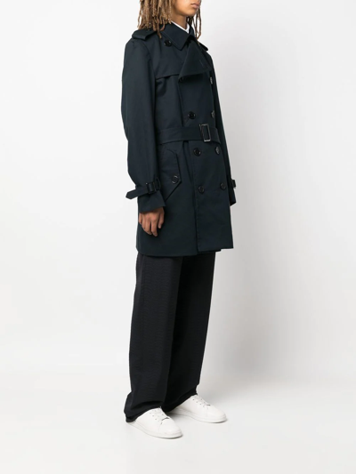 Viktor & Rolf Double-breasted Belted Trench Coat In Blue