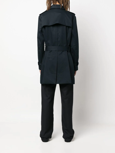 Viktor & Rolf Double-breasted Belted Trench Coat In Blue