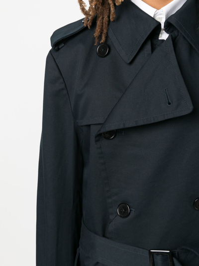 Viktor & Rolf Double-breasted Belted Trench Coat In Blue