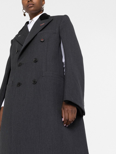 Maison Margiela Grey Double-breasted Wool Coat In Grey