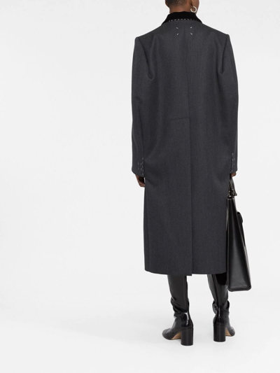 Maison Margiela Grey Double-breasted Wool Coat In Grey