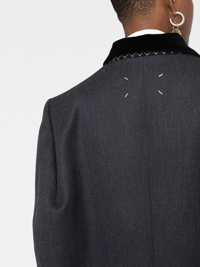 Maison Margiela Grey Double-breasted Wool Coat In Grey