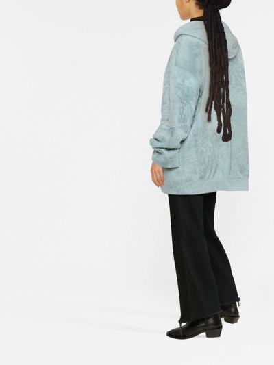 Shop Arma Hooded Shearling Jacket In Blue