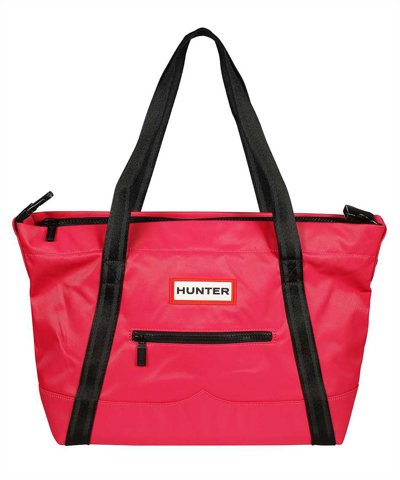 Shop Hunter Nylon Topclip Tote Midi Bag In Pink