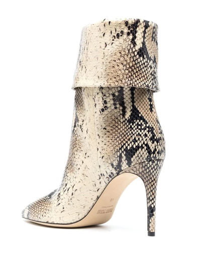 Paris Texas Snakeskin-effect Ankle 95mm Boots In Nude