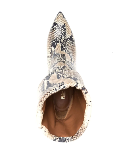 Paris Texas Snakeskin-effect Ankle 95mm Boots In Nude