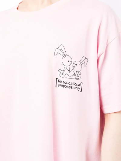 Shop Natasha Zinko Bunny-print T-shirt In Pink
