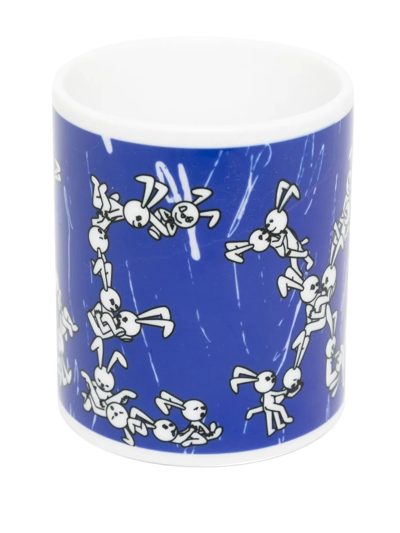 Shop Natasha Zinko Graphic-print Mug In Blue