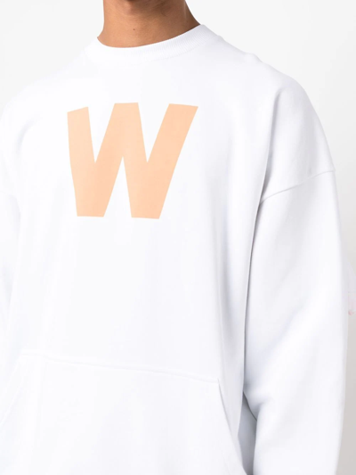 Shop Walter Van Beirendonck Logo-print Crew Neck Sweatshirt In Weiss