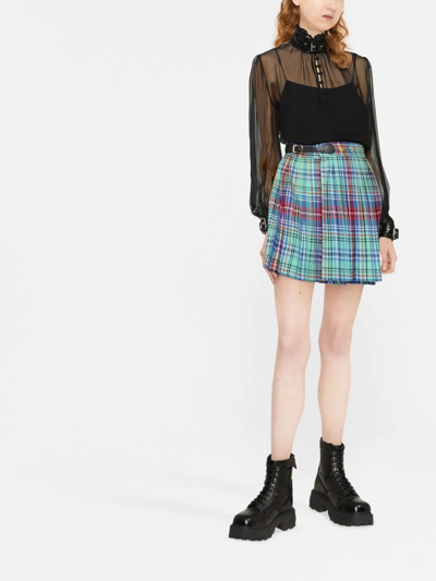 Moschino Buckle-collar Chiffon Blouse In Black