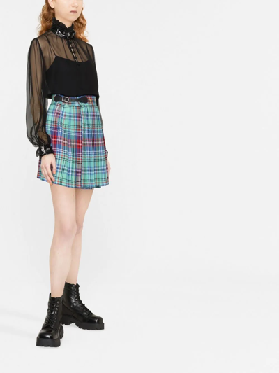 Moschino Buckle-collar Chiffon Blouse In Black