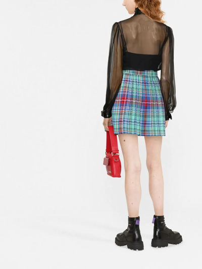 Moschino Buckle-collar Chiffon Blouse In Black
