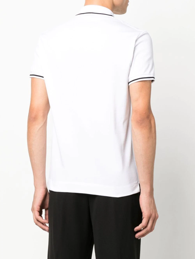 Shop Zegna Logo-embroidered Polo Shirt In White