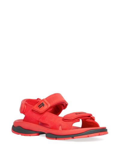 Shop Balenciaga Tourist Touch-strap Sandals In Rot