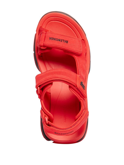 Shop Balenciaga Tourist Touch-strap Sandals In Rot