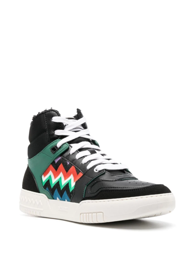 Shop Missoni Zigzag-pattern High-top Sneakers In Schwarz