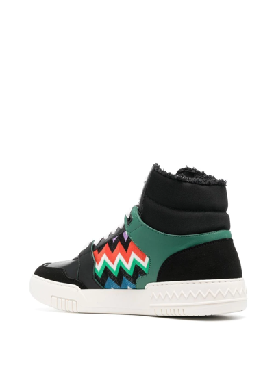 Shop Missoni Zigzag-pattern High-top Sneakers In Schwarz