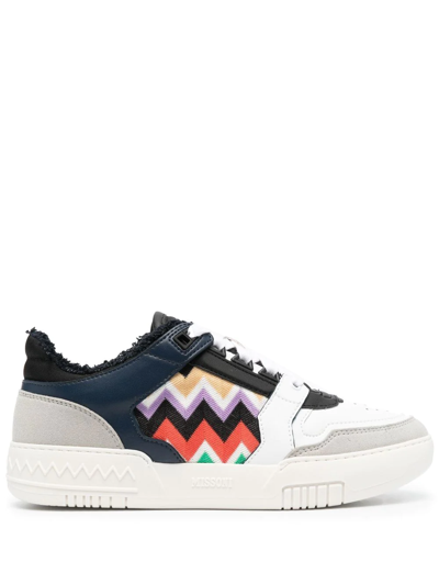 Shop Missoni Zigzag-pattern Low-top Sneakers In Weiss