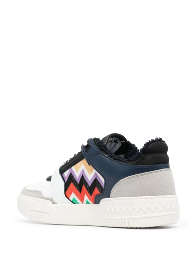 Shop Missoni Zigzag-pattern Low-top Sneakers In Weiss