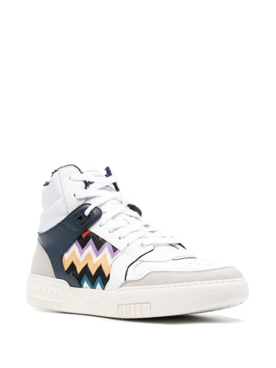 Shop Missoni Zigzag-pattern High-top Sneakers In Weiss