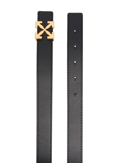 Shop Off-white Arrow-buckle Reversible Leather Belt In Schwarz