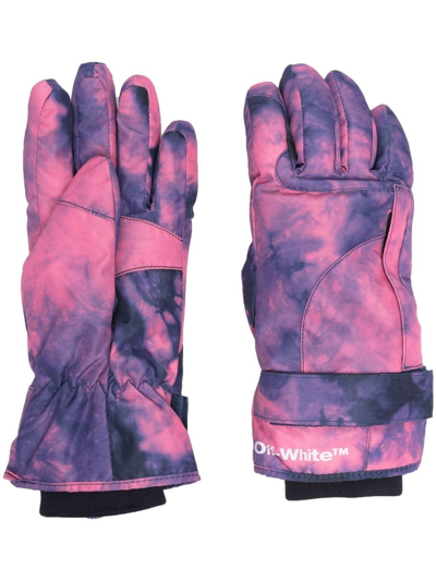 Shop Off-white Tie-dye Insulated Ski Gloves In Rosa