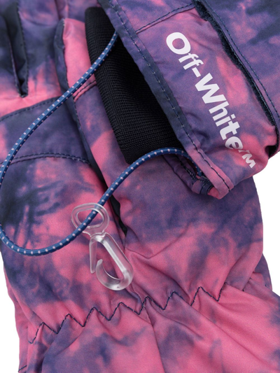 Shop Off-white Tie-dye Insulated Ski Gloves In Rosa