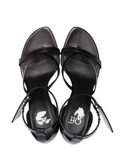 Off-white Zip Tie Leather Sandals In Schwarz