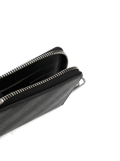 Shop Off-white Diag-stripe Leather Wallet In Schwarz