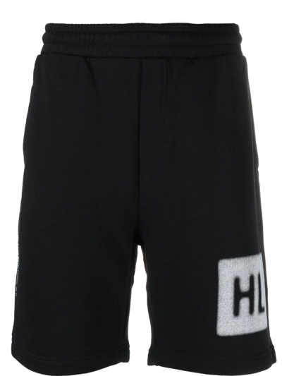 Shop Helmut Lang Logo-print Slip-on Track Shorts In Black