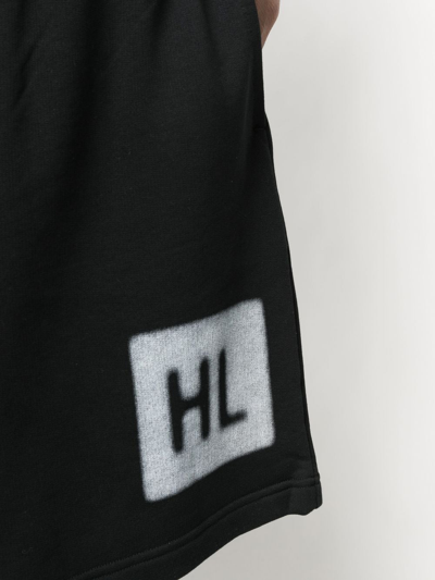 Shop Helmut Lang Logo-print Slip-on Track Shorts In Black