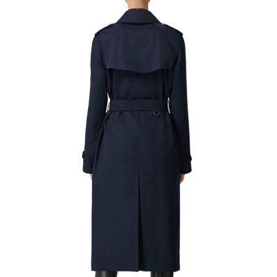Burberry Long Waterloo Heritage Trench Coat In Blau